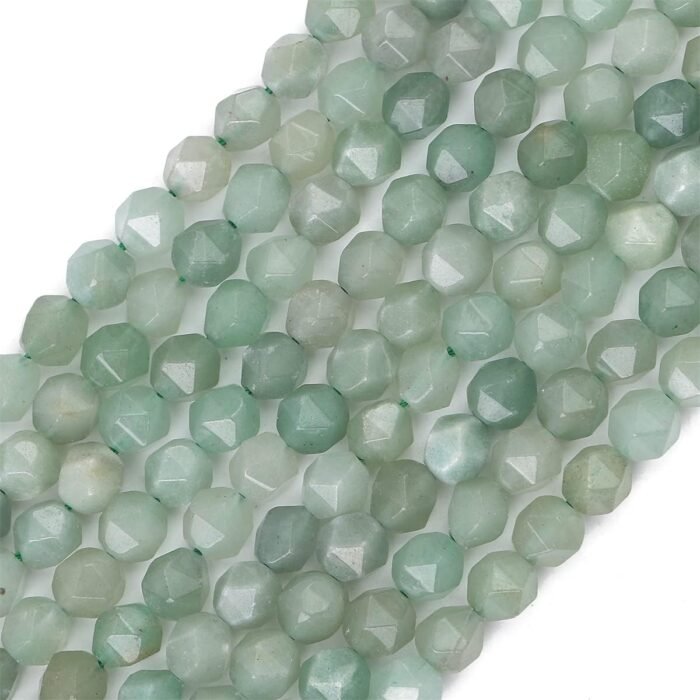 Faceted Natural Green Aventurine Jade Stone Round Beads 8mm 36cm/Strand for Jewe... - Image 2