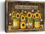 Farmhouse Sunflower Wall Art Rustic Flower Picture Decor Wall Art Country Floral... - Image 2