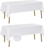 Fokitut 2 Pack Waterproof Rectangle Tablecloth, 60x102 Inch, Stain Resistant and... - Image 2