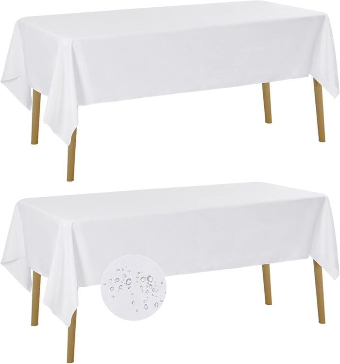 Fokitut 2 Pack Waterproof Rectangle Tablecloth, 60x102 Inch, Stain Resistant and... - Image 2