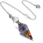 GEHECRST Natural 7 Chakra Healing Crystal Dowsing Pendulum Reiki Gemstone Chips ... - Image 2
