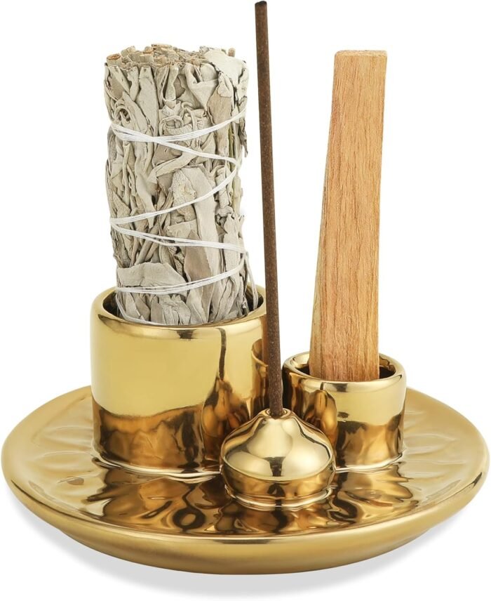 Handmade Ceramic Incense Burner for Palo Santo Incense Sticks, 4 in 1 Multi-Purp... - Image 2