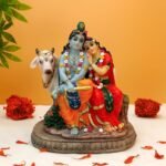 Hindu Murti Radha Krishna Statue – 6.6”H Polystone Indian God Radha Krishna Idol... - Image 2