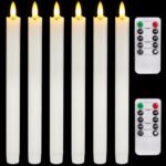 Homemory 6 Pcs Flameless Taper Candles with Remote Timer and Dimmer, White Candl... - Image 2