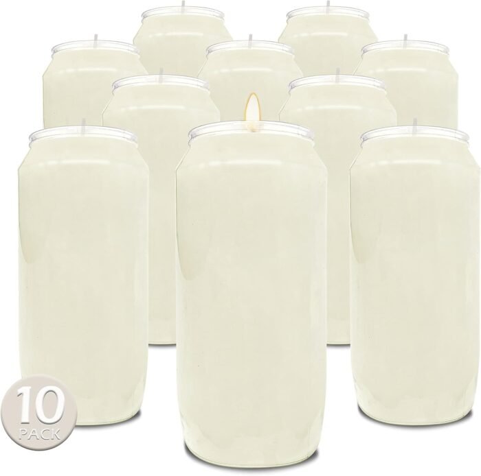 Hyoola 7 Day White Prayer Candles, 10 Pack - 6" Tall Pillar Candles for Religiou... - Image 2