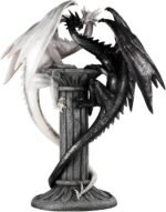 ICE ARMOR 19.5" H Medieval Black and White Dragons Statue Fantasy Decoration Fig... - Image 2