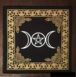 Indian Consigners Altar Cloth - Triple Moon Pentagram Triquetra Witchcraft Alter... - Image 2