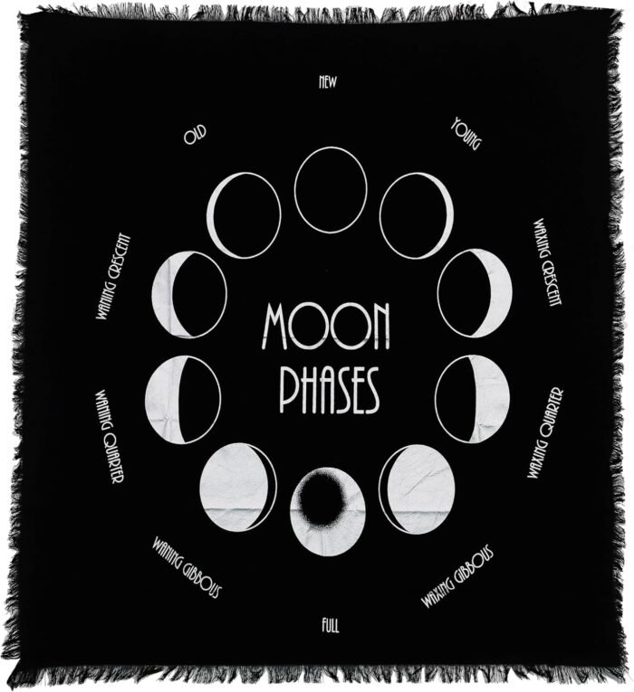 Indian Consigners Moon Phases Altar Cloth Celestical Tarot Deck Alter Wall Hangi... - Image 2