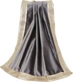 Indian Consigners Silver Velvet Cloth with Golden Shinny Border, Aasan, Alter, A... - Image 2