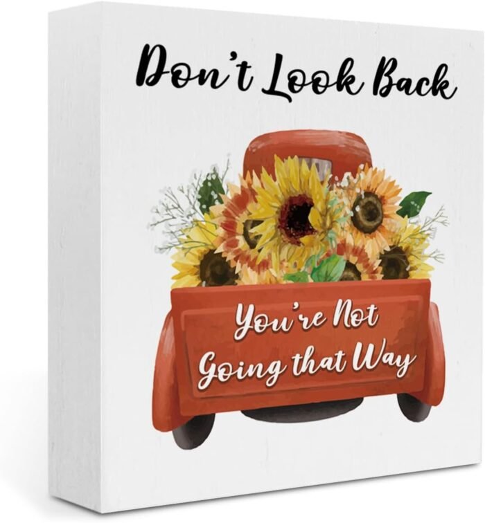Inspirational Sunflower Decor Sunflower Gifts Sunshine Wood Box Sign 5 x 5 Inche... - Image 2