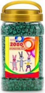 Iooleem Pony Beads (2000pcs Dark Green), Beads for Bracelets Making, Crafts, Fri... - Image 2