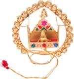 Itiha Golden Beads Balgopal Jhula Showpiece Lord Krishna Murti Statue/Indian Han... - Image 2