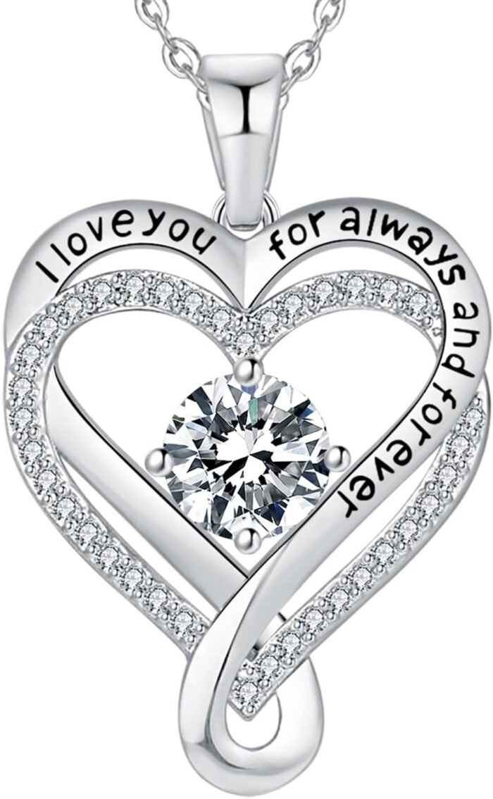 Jewelry for Women Wife Infinity Heart Birthstone I Love You Necklace S925 Annive... - Image 2
