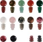 KISSITTY 12 Sets Natural Gemstone Guru Beads for Mala Making 10mm Three Hole Rou... - Image 2