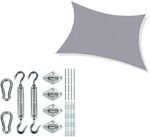 LOVE STORY 12'x16' Rectangle Shade Sail (Silver) + 6 inch Hardware Kit - Image 2