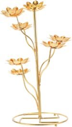 Luxshiny Ghee Lotus Lamp Holder 7 Lotus Diwali Candle Holder Votive Tealight Can... - Image 2