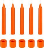 Mega Candles 5 pcs Orange 1/2 Inch Diameter Ceramic Chime Ritual Spell Candle Ho... - Image 2