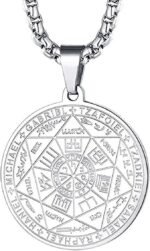 Men's Necklace,7 Archangel Seal Pendant Protection Necklace Stainless Steel Men'... - Image 2