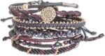 NOVICA Handmade Glass Beaded Macrame Bracelets in Black Set of 7 Wristband Guate... - Image 2