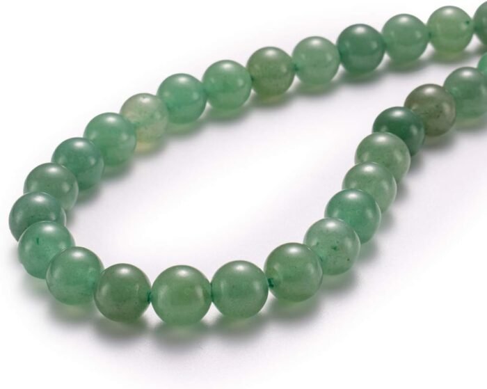 Natural Green Aventurine Jade Stone Round Loose Semi Gemstone Beads for Jewelry ... - Image 2