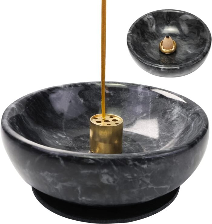 Natural Marble Incense Holder, Stick & Backflow - Handmade for Smudging & Decora... - Image 2