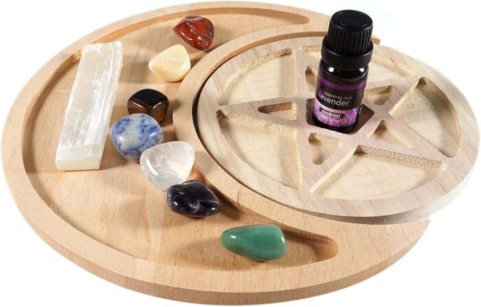 Natural Seven Chakra Crystal Tumbled Crystal Stones Gypsum Wood Moon Crystal She... - Image 2