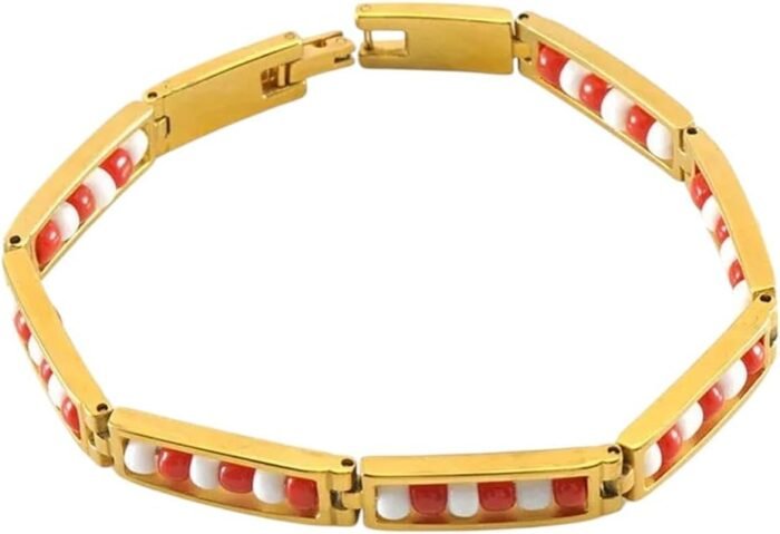 New 2026 Arrive Unisex Latest Stainless Steel Jewelry Red And White Color Orula ... - Image 2