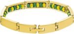 New For Style Stainless Steel Bracelet With Green And Yellow Orula Beads Elegua ... - Image 2