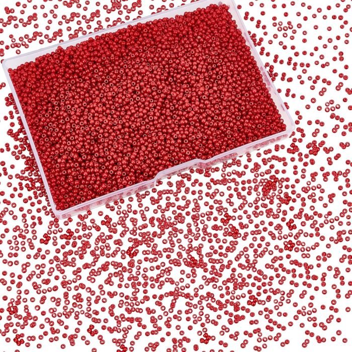 PH PandaHall 6000 Pcs 11/0 Glass Seed Beads, 2mm Seed Beads Red Round Waist Bead... - Image 2