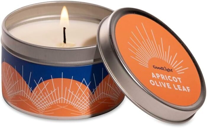Paraffin-Free Scented Candle, Clean Burning Non-Toxic Tin Candles, Apricot Olive... - Image 2