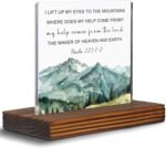 Psalm 121:1-2 Bible Verse Plaque My Help Comes From The Lord Clear Desk Decorati... - Image 2