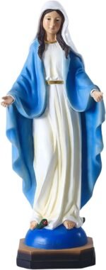 QIANLING 12" Our Lady of Grace Statue - Resin Hand-Painted Virgin Mary Figure, R... - Image 2