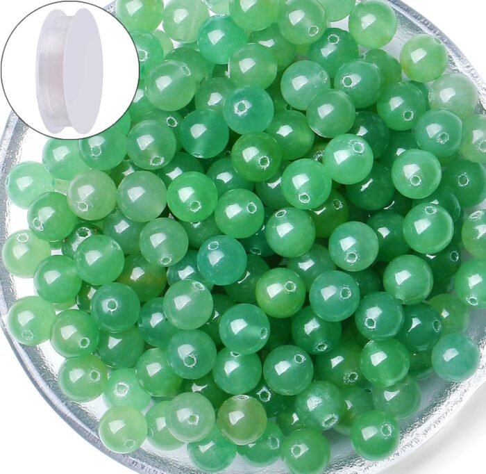 QINJIEJIE 100PCS Green Aventurine Beads 8mm Natural Stone Beads Round Loose Gems... - Image 2
