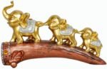 Resin Elephant Figurines Set of 3, Indoor Decorative Statue for Living Room, Man... - Image 2