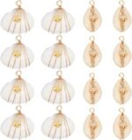SUNNYCLUE 1 Box 20pcs 2 Styles Spiral Shell Charm Cowrie Charm Gold White Conch ... - Image 2