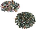 SUNYIK Pack of 2 6mm & 5mm Indian Agate Large Hole Rondelle Loose Charms Europea... - Image 2