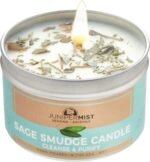 Sage Candle w/White Sage Leaf (6 Oz) - for Meditation & Cleansing Negative Energ... - Image 2