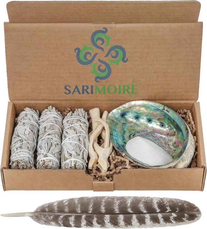 Sage Smudge Kit - White Sage Smudge Sticks - 4in ~ Abalone Shell 5-6in ~ 2in Tri... - Image 2