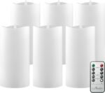 Stonebriar 6 Count White Real Wax 3x6 Flameless LED Pillar Candles with Remote a... - Image 2