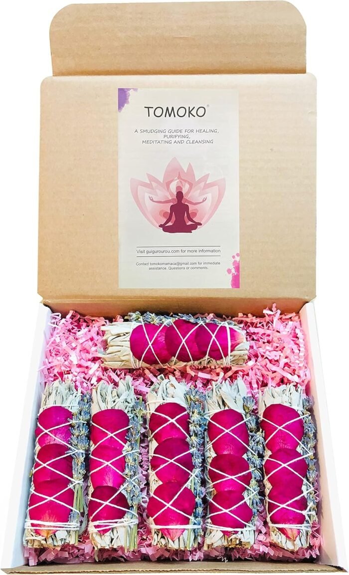 TOMOKO White Sage Smudge Product (6 Floral Sage with Box) - Image 2