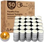 Tea Lights Candles 50 Pack,Unscented White Votive Bulk,6 Hours Burning Time,Long... - Image 2