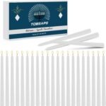 Tobeape 24 Pack 10" Tall White Taper Candles, Dripless Unscented White Candlesti... - Image 2