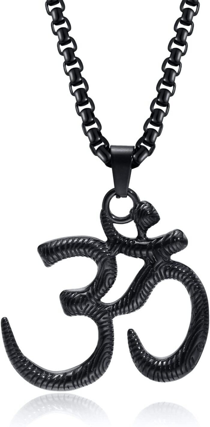 VNOX Om Yoga Pendant Necklace - Hindu Spiritual Amulet Jewelry with Sanskrit Sym... - Image 2