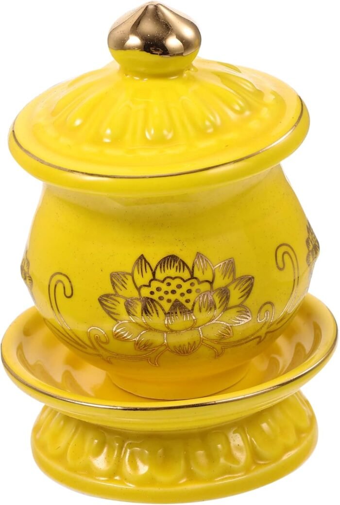 VOSAREA Ceramic Holy Water Bottle for Rituals - Meditation and Offerings - Elega... - Image 2