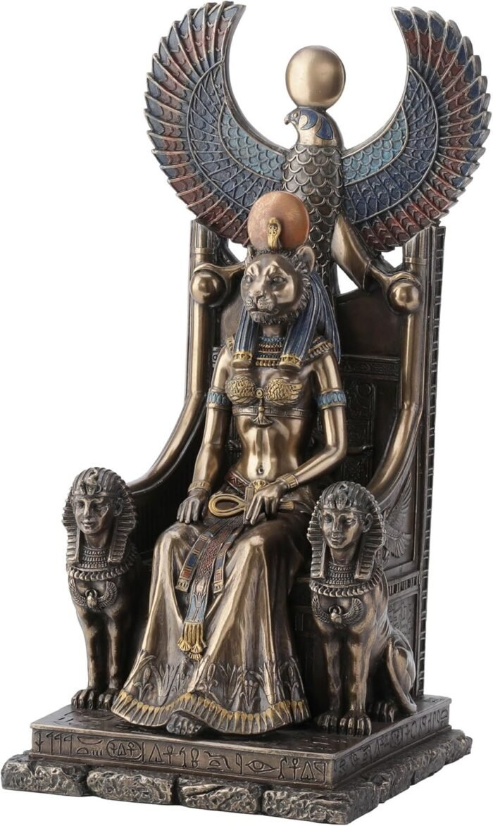 Veronese Design 11 Inch Sekhmet Egyptian Goddess of Healing Sitting on Throne Co... - Image 2