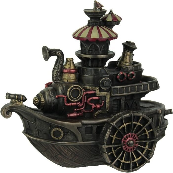 Veronese Design Hand Painted Steampunk Style Airship Gondola Statue - Image 2