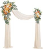 Wedding Arch Flowers with Drapes (Set of 3) Wedding Decor and Wedding Arch Drapi... - Image 2
