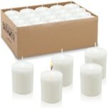 White Votive Candles, 20 Packs Unscented Wax Candles for Wedding, Party & Home (... - Image 2