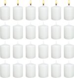 White Votive Candles Long Burn Time Unscented Candles Votives Bulk Pack of 24 Sm... - Image 2