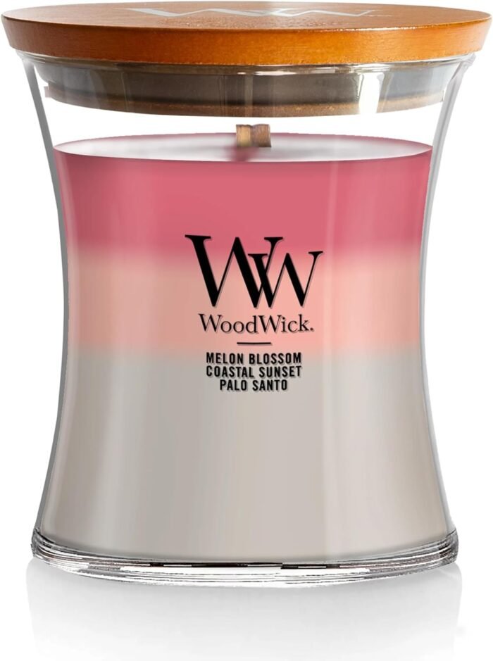 WoodWick Medium Hourglass Candle, Shoreline Trilogy Scent, 9.7oz, Crackles as it... - Image 2